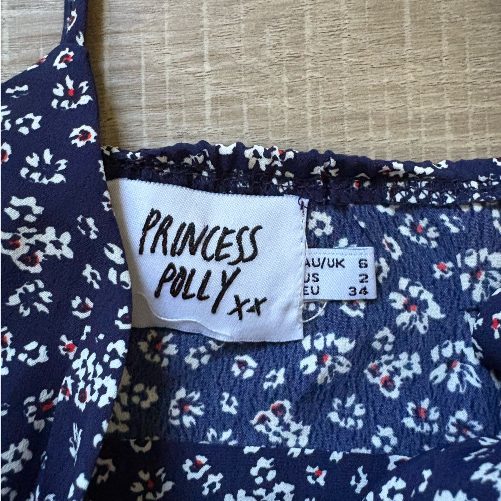 Princess Polly Navy Floral Crop Top - Picture 5 of 5